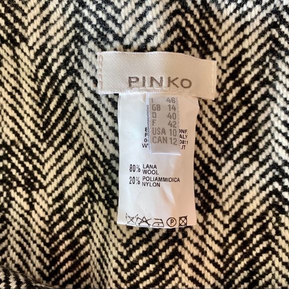 PINKO Herringbone Tweed Mini Skirt Size 10 Made in Italy - Picture 6 of 8